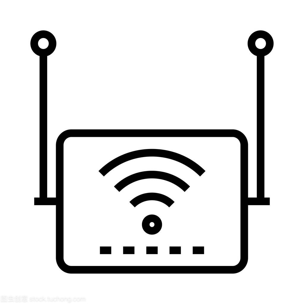 WIFI設(shè)備細(xì)線矢量圖標(biāo) 網(wǎng)絡(luò)設(shè)備的視覺語言